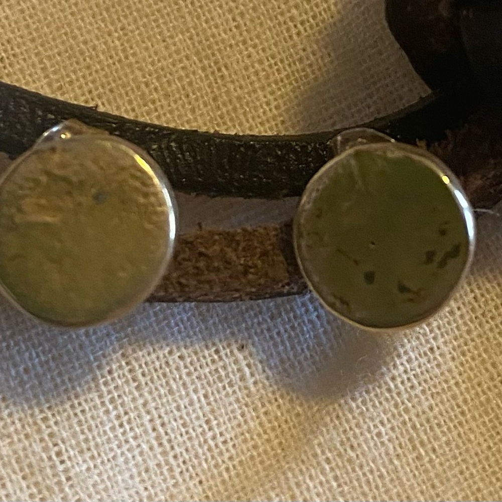 CLP brass dot earrings. Denver, Colorado designer.